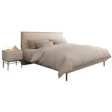 Xlmoebel Schlafzimmer-Set Schlafzimmer Set mit 2 Betten und 3 Nachttischen - Modernes, (3-tlg., 3tlg.Schlafzimmer Set (Bett + 2xNachttisch), Hergestellt in Europa weiß