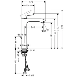 Hansgrohe Metris 200 Einhandmischer DN 15 (31183000)