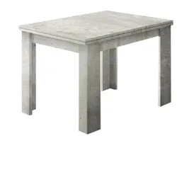 Dmora Ausziehbarer Esstisch Otto, Hilfsküchenkonsole, Ausziehbarer Tisch, 100% Made in Italy, cm 90x90h75, Zement