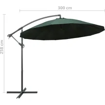 vidaXL Ampelschirm Ø 300 cm Grün