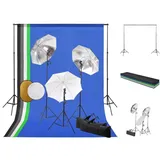 vidaXL Fotostudio-Set mit Leuchten, Schirmen, Hintergrund, Reflektor