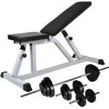 Hantelbank Mit Langhantel Und Kurzhantel Set 30,5 Kg