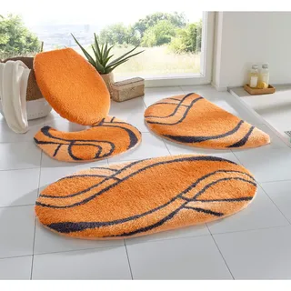 Badematte KLEINE WOLKE Gr. 6, orange (terra), WC-Deckelbezug (47cm x 50cm),, Badematten