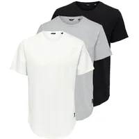 Only & Sons Rundhalsshirt »ONSMATT LONGY SS TEE 3-PACK«,