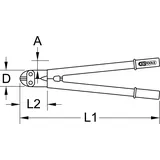 KS Tools Bolzenschneider, geschmiedete Arme, 65mm