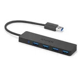 Anker 4-Port USB 3.0 Ultra Flacher Datenhub, Geeignet für MacBook, Mac Pro/mini, iMac, Surface Pro, XPS, Notebook PC, USB Flash Drives, Mobile HDD, und mehr