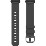 Fitbit FB181LBBKL Uhrenarmband für Charge 5, Leather Band Schwarz