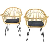 Hofmann Living And More Esszimmersessel Rattan (Spar-Set, 2er-Set), Handgeflochten beige