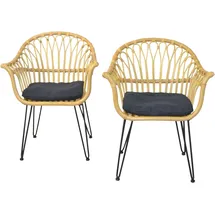 Hofmann Living And More Esszimmersessel Rattan (Spar-Set, 2er-Set), Handgeflochten beige