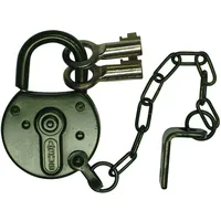 ABUS Abus, Hangschloss Armeeschloss Bundeswehr oliv mit Kette, Durchmesser 40 mm