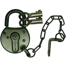 ABUS Abus, Hangschloss Armeeschloss Bundeswehr oliv mit Kette, Durchmesser 40 mm