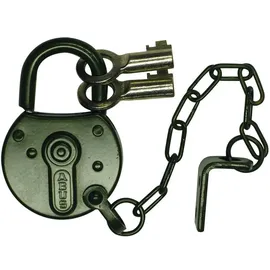 ABUS Abus, Hangschloss Armeeschloss Bundeswehr oliv mit Kette, Durchmesser 40 mm