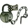 ABUS Abus, Hangschloss Armeeschloss Bundeswehr oliv mit Kette, Durchmesser 40 mm