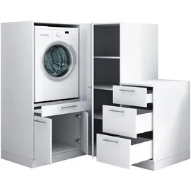 laundreezy Mehrzweckschrank-Set 150 x 162 x 68 cm Weiß