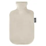 Fashy Wärmflasche 2,0 L mit Flauschbezug, Beige