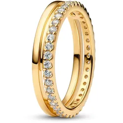 Pandora 163799C01 Damen-Ring Doppelband Goldfarben, 52/16,6