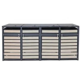 Proregal Mülltonnenbox 117 x 264 x 80 cm hellbraun