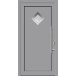 Aluminium-Kunststoff Haustür "CAROLINE" 74 mm Maßanfertigung Silbergrau RAL 7001 innen öffnend DIN rechts