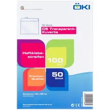 ÖKI Briefumschläge DIN C5 ohne Fenster transparent haftklebend 50 St.