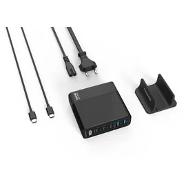 CubeNest S5D0 PD 3.1. 3*USB-C+2xUSB-A GaN-Adapter 140W Schnellladegerät USB-C-Kabel Desktop-Ladegerät - Schwarz