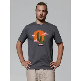 wat? APPAREL T-Shirt Kaktus im Sonnenuntergang in Grau | Gr.: 50