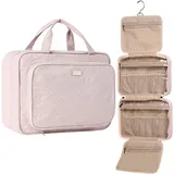 NISHEL Kulturbeutel zum Aufhängen, sichtbarer Make-up-Organizer, Kosmetikkoffer für Reisezubehör, Badezimmer-Dusche, Rosa