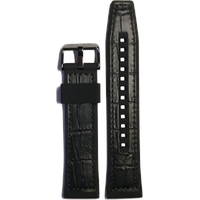 Seiko Leder oder Silikon Lederband mit Krokoprägung und Silikon Unterfutter Silikon/Kautschuk Seiko 5 Specialist Leder/Silikon Hybridband R046012N0 - schwarz