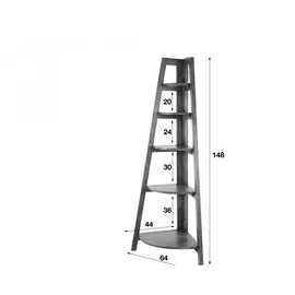 KAWOLA TAVIRA Eckregal 64 x 44 x 148 cm Braun