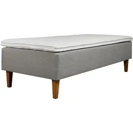 Home Affaire Boxspringbett HOME AFFAIRE "Osterberg", grau (light gray), B:71cm L:201cm, 100% Polyester, Komplettbetten, Boxspringbett, mit Taschen-Federkernunterbox