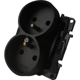 Legrand Doppelsteckdose mit Erdung 2x 2P+E schwarz 1 St.