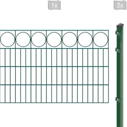 Doppelstabmattenzaun ARVOTEC "EXCLUSIVE 80 zum Einbetonieren "Ring" mit Zierleiste", grün (dunkelgrün), H:80cm, Stahl, Kunststoff, Zaunelemente, Zaunhöhe 80 cm, Zaunlänge 2 - 60 m