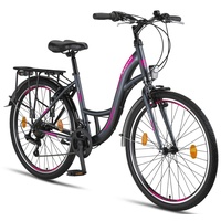 Licorne Bike Stella Premium City Bike 20,24,26 und 28 Zoll Fahrrad für Mädchen, Herren und Damen 21 Gang (6 Gang bei 20 Zoll) Holland Citybike
