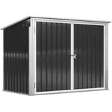 Outsunny Mülltonnenbox Müllbox für 2 Mülltonnen abschließbar Stahl Schwarz