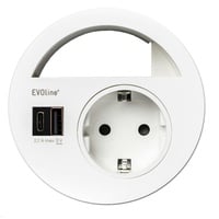 EVOline Evoline, Circle80 Einbausteckdose mit USB-Charger A/C, weiß