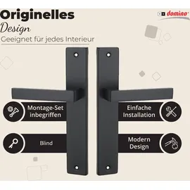 Domino Blind Drückergarnitur Langschildgarnitur Schwarz