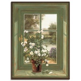 Artland Wandbild »Wildrosen am Fenster«, Arrangements, (1 St.), als Alubild, Outdoorbild, Leinwandbild, Poster, Wandaufkleber, grün
