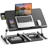 SAIJI  Laptoptisch Betttisch 100% E0 Eco Holzplatte Verstellbarer Betttisch
