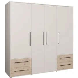 Forte Drehtürenschrank Mokkaris 205,9 x 200,1 x 58,8 cm Beige/Khaki