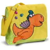 NICI 40694 Kindergartentasche Drache Kokosnuss, Plüsch 26x23x7,5cm,