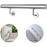 Wolketon - vingo Edelstahl Handlauf Treppengeländer Geländer und Handläufe Wandhandlauf Wand Treppe Wandhalterung Innen & Außen 160 cm