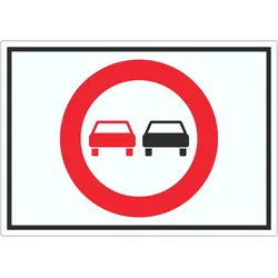 HB-Druck Überholverbot KFZ Symbol Aufkleber A9 (37x52mm)