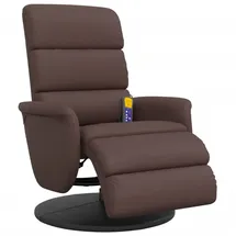 vidaXL Massagesessel mit Fußteil Kunstleder 98 x 106 x 0 cm Braun drehbar