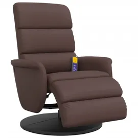vidaXL Massagesessel mit Fußteil Kunstleder 98 x 106 x 0 cm Braun drehbar