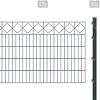 Arvotec Doppelstabmattenzaun ARVOTEC "ESSENTIAL 100 zum Einbetonieren "Karo" mit Zierleiste", grau (anthrazit), H:100cm, Stahl, Kunststoff, Zaunelemente, Zaunhöhe 100 cm, Zaunlänge 2 - 60 m