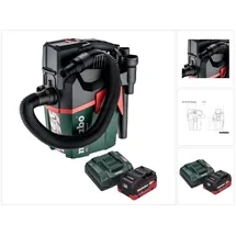 Metabo AS 18 L PC Compact Akku Sauger 18 V 6 l IPX4 Staubklasse L Nass und Trocken + 1x Akku 5,5 Ah + Ladegerät