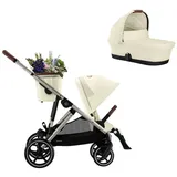 cybex retail gmbh Cybex Gazelle S Kinderwagen inkl. Cot S Babywanne / Kombikinderwagen, Farbe:Seashell / Taupe