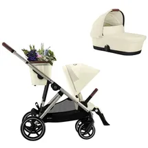 cybex retail gmbh Cybex Gazelle S Kinderwagen inkl. Cot S Babywanne / Kombikinderwagen, Farbe:Seashell / Taupe