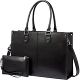 luxuskollektion LOVEVOOK Laptoptasche 17.3 Zoll Damen Kunstleder Schwarz - Schwarz