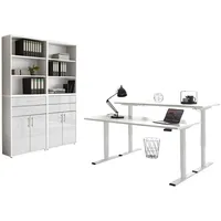 BMG Möbel Büromöbel-Set, e-Office Set 20, Schreibtisch höhenverstellbar