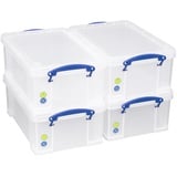 Really Useful Box 9 Liter Kunststoff-Aufbewahrungsbox, transparent, Mehrzweck-Stapelaufbewahrung, mit Deckel und Clip-Verschluss-Griffen, ideal für Zuhause, Büro, Schule und Kunst- und